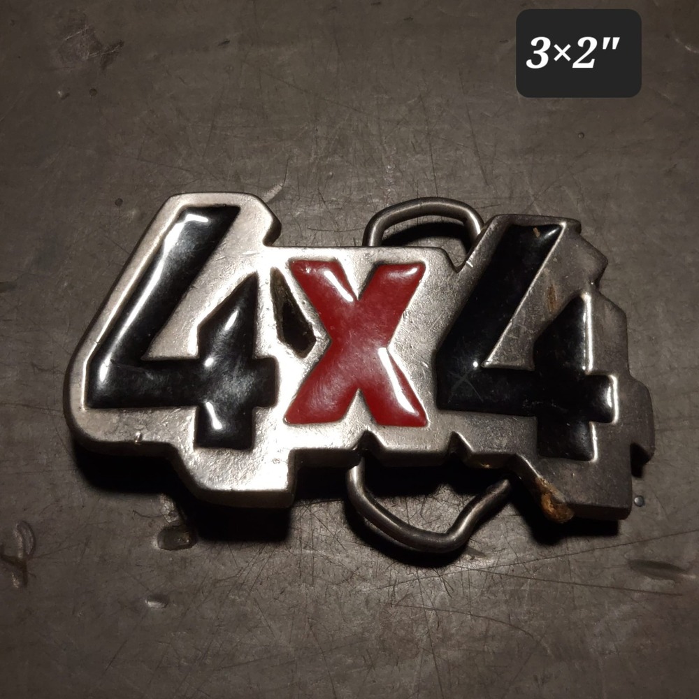 Vintage NEW OLD STOCK RARE 4 X 4 METAL BELT BUCKLE Colorful Enamel  #2052